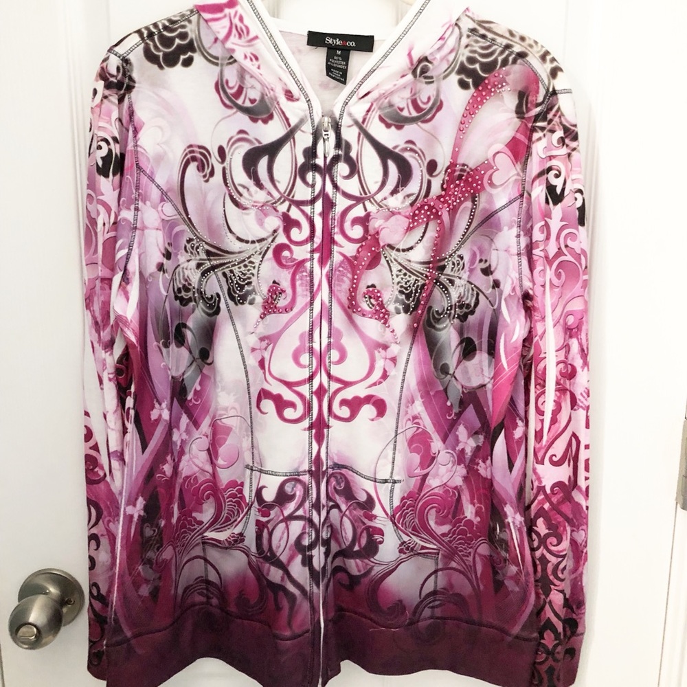 Style&Company| Long Sleeve hoodie with bling! M